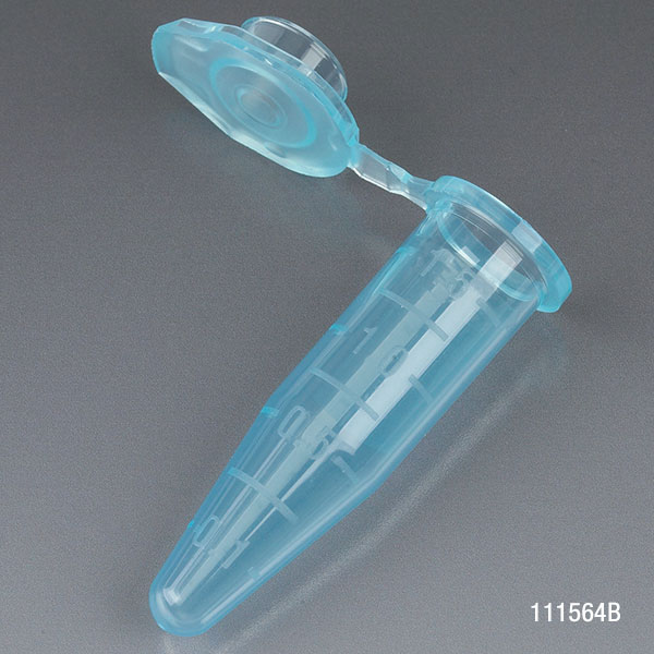Globe Scientific Microcentrifuge Tube, 1.5mL, PP, Attached Snap Cap, Graduated, Blue, Certified: Rnase, Dnase and Pyrogen Free, 500/Stand Up Zip Lock Bag Microcentrifuge Tube; Microtube; Eppendorf Tube; Micro CT; 1.5mL; Centrifuge Tube; Blue;